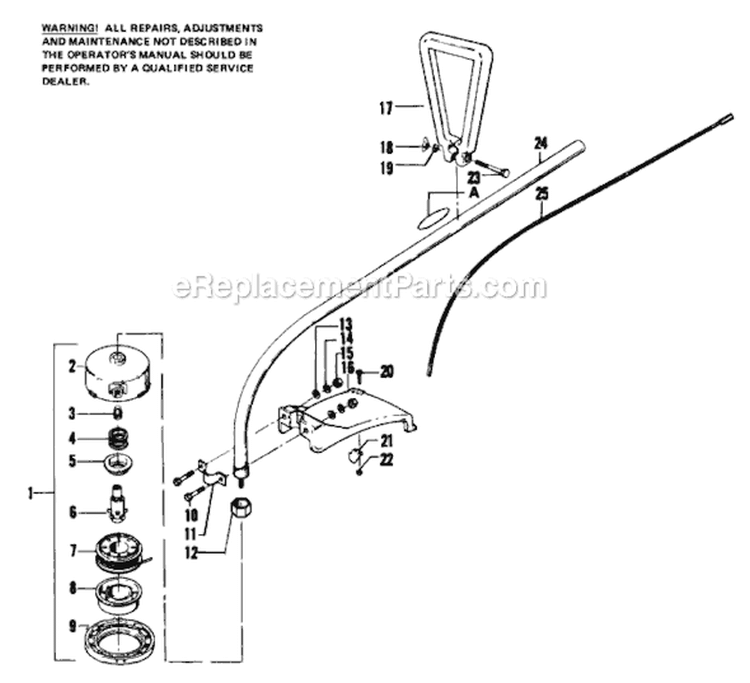 Page B Diagram and Parts List for 2215  Weed Eater Trimmer